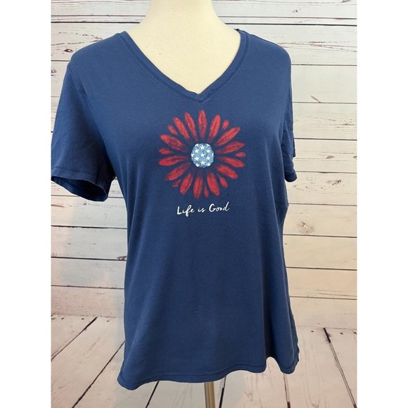 Life is Good LIG Womens Short Sleeve graphic tee T-Shirt size Medium Classic Fit - Picture 9 of 10